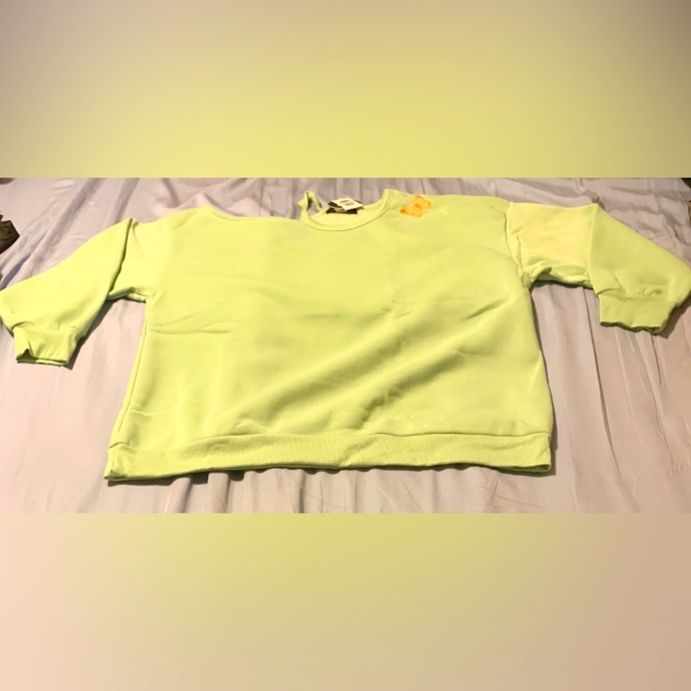 JOLIE & JOY Plus Size Asymmetrical Cutout Sweatshirt MINT GREEN